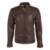 Blouson Gipsy à Col Biker Avec épaulettes En Cuir De Mouton Marron -Passons à la mode masculine ! 105116 137231vt blouson gipsy a col biker avec epaulettes en cuir de mouton marron 01 600x600