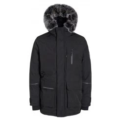 Parka Longue à Capuche Avec Fourrure Grise Jack & Jones Noire