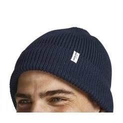 Bonnet Jack & Jones Coton Biologique Bleu Marine Avec Patch Blanc Cousu -Passons à la mode masculine ! 105522 136545vt bonnet jack et jones coton biologique bleu marine avec patch blanc cousu 03 600x600