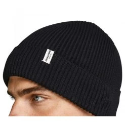 Bonnet Jack & Jones En Coton Biologique Noir Avec étiquette Bicolore -Passons à la mode masculine ! 105524 136543vt bonnet jack et jones en coton biologique noir avec etiquette bicolore 03 600x600