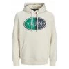 Sweat à Capuche Jack & Jones En Coton Mélangé écru Avec Logo Floqué -Passons à la mode masculine ! 105552 136515vt sweat a capuche jack et jones en coton melange ecru avec logo floque 01 600x600