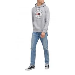 Sweat à Capuche Jack & Jones En Coton Mélangé Gris Chiné Avec Logo Floqué -Passons à la mode masculine ! 105554 136513vt sweat a capuche jack et jones en coton melange gris chine avec logo floque 04 600x600