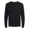 Pull Col Rond Jack & Jones En Coton Noir Gaufré