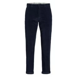 Pantalon 4 Poches Jack & Jones Kane En Coton Côtelé Bleu Marine