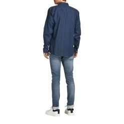 Jean 5 Poches Jack & Jones Glenn En Coton Mélangé Bleu -Passons à la mode masculine ! 105579 136488vt jean 5 poches jack et jones glenn en coton melange bleu 04 600x600