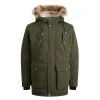 Parka à Capuche Coupe Droite Jack & Jones Kaki -Passons à la mode masculine ! 105621 136446vt parka a capuche coupe droite jack et jones kaki 01 600x600