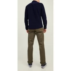 Chemise Slim Jack & Jones En Coton Bleu Marine Avec Manches Longues Et Col Italien -Passons à la mode masculine ! 105628 136439vt chemise jack et jones coton slim avec manches longues et col italien marine 03 600x600