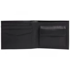 Portefeuille à Rabas Calvin Klein En Cuir Noir à Logo Frontal Métallisé Argenté -Passons à la mode masculine ! 105656 136405vt portefeuille a rabas calvin klein en cuir noir a logo frontal metallise argente 02 600x600