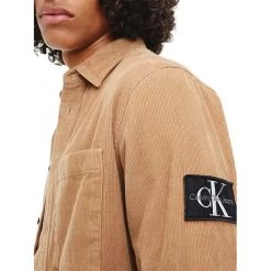 Chemise Avec Manches Longues Et Col Italien Calvin Klein Coton Camel -Passons à la mode masculine ! 105678 136383vt 136383vt 04 600x600