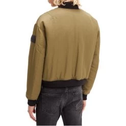 Bomber Calvin Klein Bombers Avec Manches Longues Et Col Teddy Kaki -Passons à la mode masculine ! 105738 136303vt bomber calvin klein bombers avec manches longues et col teddy kaki 03 600x600