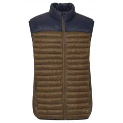 Doudoune Blend Droite Avec Sans Manches Et Col Montant Camel Matelassée