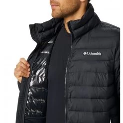 Doudoune Columbia Avec Manches Longues Et Col Montant Noire -Passons à la mode masculine ! 105945 135912vt doudoune matelassee a col montant columbia noire avec logo iconique 05 600x600