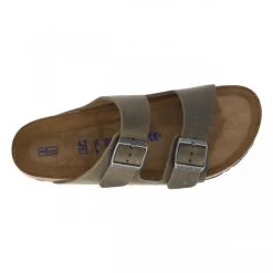 Sandales Birkenstock Arizona En Cuir Enduit Kaki à Semelle Semi-compensée -Passons à la mode masculine ! 106222 17063ch sandales birkenstock arizona en cuir enduit kaki a semelle semi compensee 05 600x600