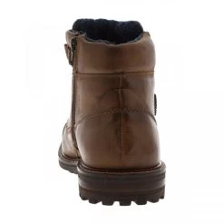 Bottines Bugatti En Cuir Patiné Marron Cognac à Talon Décroché Bas, Fourrées, à Lacets Tressés -Passons à la mode masculine ! 106237 17094ch 17094ch 04 600x600