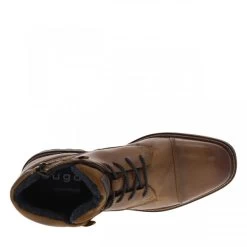 Bottines Bugatti En Cuir Patiné Marron Cognac à Talon Décroché Bas, Fourrées, à Lacets Tressés -Passons à la mode masculine ! 106237 17094ch 17094ch 05 600x600