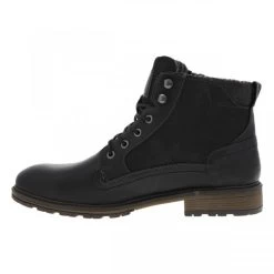 Bottines Noires Mustang à Semelle Plate à Talon Décroché Bas Et à Lacets Et Zip Latéral -Passons à la mode masculine ! 106262 17496ch bottines noires mustang a semelle plate a talon decroche bas et a lacets et zip lateral 03 600x600
