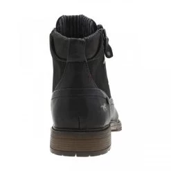 Bottines Noires Mustang à Semelle Plate à Talon Décroché Bas Et à Lacets Et Zip Latéral -Passons à la mode masculine ! 106262 17496ch bottines noires mustang a semelle plate a talon decroche bas et a lacets et zip lateral 04 600x600