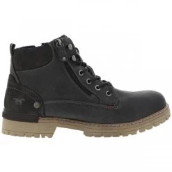 Bottines Mustang Graphite Fourrées à Talon Décroché Bas Et Zip Latéral