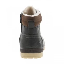 Bottines Mustang En Simili Cuir Graphite à Doublure Fourrée, Semelle Plate Et à Lacets Et Zip Latéral -Passons à la mode masculine ! 106295 17543ch bottines mustang en simili cuir graphite a doublure fourree semelle plate et a lacets et zip lateral 04 600x600