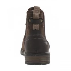 Boots De Ville Fourrées Mustang, Couleur Taupe Patiné, à Talon Plat Avec Fermeture Zippée Et Soufflet élastiqué -Passons à la mode masculine ! 106304 17554ch boots de ville fourrees mustang couleur taupe patine a talon plat avec fermeture zippee et soufflet elastique 04 600x600