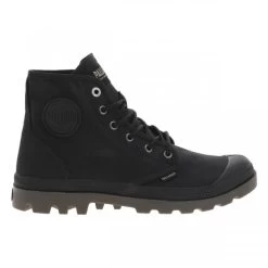 Bottines Palladium Pampa En Textile Enduis Noir à Semelle Vulcanisée Kaki