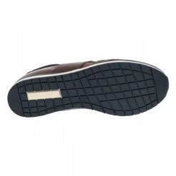 Baskets Basses Redskins En Cuir Bleu Marine Et Maron Avec Logo Argenté Sur Le Côté Extérieur -Passons à la mode masculine ! 106321 17676ch baskets basses redskins en cuir bleu marine et maron avec logo argente sur le cote exterieur 06 600x600