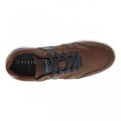 Baskets Basses Redskins Style Sneaker En Partie En Cuir Marron à Semelle Contrastée Et à Lacets Plats -Passons à la mode masculine ! 106326 17682ch baskets basses redskins style sneaker en partie en cuir marron a semelle contrastee et a lacets plats 05 600x600