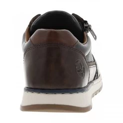 Baskets Basses Rieker® Aspect Cuir Bleu Marine Et Marron à Semelle Plate Et Zip -Passons à la mode masculine ! 106332 17702ch baskets basses rieker aspect cuir bleu marine et marron a semelle plate et zip 04 600x600