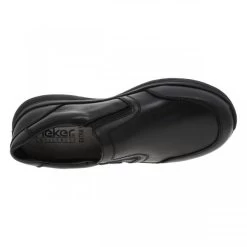 Mocassins à Semelle Compensée RIEKER En Cuir Noir -Passons à la mode masculine ! 106337 17713ch mocassins a semelle compensee rieker en cuir noir 05 600x600