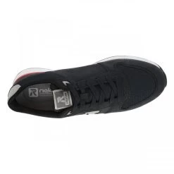Sneakers Running Rieker® R-Evolution Aspect Nubuck Et Nylon Bleu Marine à Semelle Blanche épaisse Et Mouchetée, Talon Renforcé -Passons à la mode masculine ! 106388 17826ch sneakers running rieker r evolution aspect nubuck et nylon bleu marine a semelle blanche epaisse et mouchetee talon renforce 05 600x600