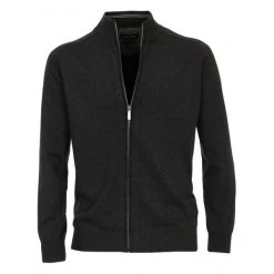 Cardigan CASA MODA En Coton Avec Manches Longues Et Col Montant Bleu Marine