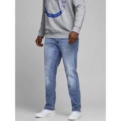 Jean Bleu JACK & JONES + à Coupe Regular Effet Délavé GLENN -Passons à la mode masculine ! 108582 109844vt jean bleu jack et jones a coupe regular effet delave glenn 03 600x600