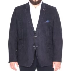 Veste De Blazer New Canadian En Suédine Bleu Marine à Surpiqures Contrastées
