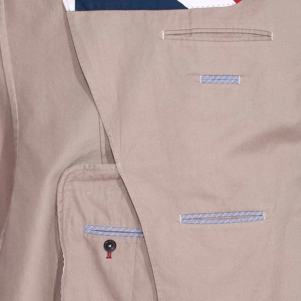 Veste Blazer Hackett London En Coton Mélangé Beige 9 Veste Blazer Hackett London En Coton Mélangé Beige – Image 7