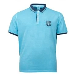 Polo Avec Manches Courtes Et Col Français Kitaro Coton Ciel