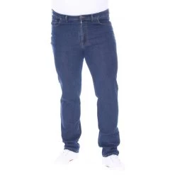 Jeans Droit Max Fort En Coton Stretch Bleu