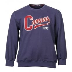 Sweat Maxfort à Col Rond En Coton Bleu Marine Floqué