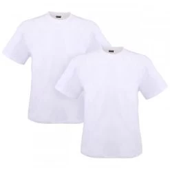 Lot De 2 T-shirts Avec Manches Courtes Et Col Rond Adamo Coton Blanc
