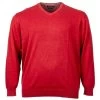 Pull Col V CASA MODA En Coton Avec Manches Longues Rouge Uni Avec Petite Broderie -Passons à la mode masculine ! 109018 116055vt pull col v casa moda en coton avec manches longues rouge uni avec petite broderie 01 600x600