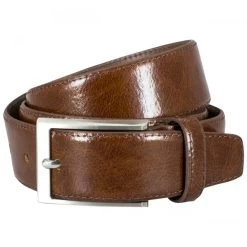 Ceinture Lindenmann En Cuir Marron Verni