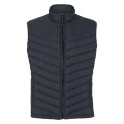 Doudoune Sans Manches Tom Tailor + Avec Un Col Montant Bleu Marine