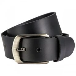 Ceinture Lindenmann En Cuir De Bœuf Noir