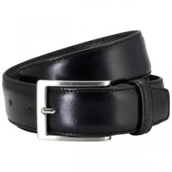 Ceinture Lindenmann En Cuir De Bœuf Noire