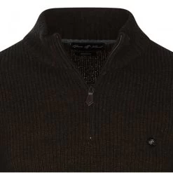 Pull Avec Manches Longues Et Col Montant Et Zippé Green Island Noir -Passons à la mode masculine ! 109917 142062vt pull avec manches longues et col montant et zippe green island noir 03 600x600