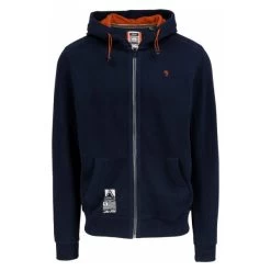 Cardigan Zippé J&JOY En Coton Avec Manches Longues Et Col à Capuche Bleu Marine