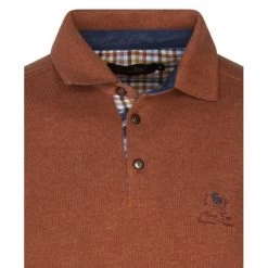 Pull Col Polo Ethnic Blue Avec Manches Longues Rouille -Passons à la mode masculine ! 110158 103312vt pull col polo ethnic blue avec manches longues rouille 03 600x600