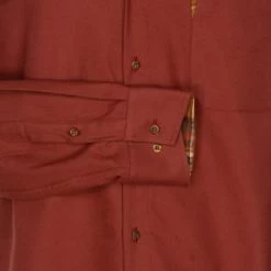 Chemise Droite Bande Originale En Coton Avec Manches Longues Et Col Américain Brique -Passons à la mode masculine ! 110190 142089vt chemise droite bande originale en coton avec manches longues et col americain brique 03 600x600