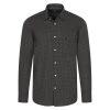 Chemise Droite Col Américain Bande Originale En Coton Noir -Passons à la mode masculine ! 110192 142087vt chemise bande originale en coton droite avec manches longues et col americain noire 01 600x600
