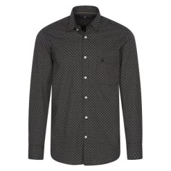 Chemise Droite Col Américain Bande Originale En Coton Noir