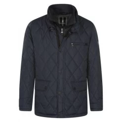 Parka Sea Barrier Avec Manches Longues Et Double Col Camionneur Bleu Marine Matelassée